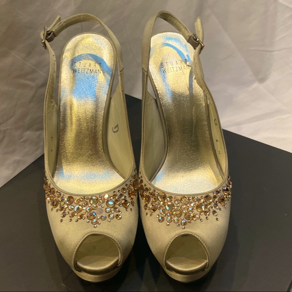 Gorgeous Stuart Weitzman Crystal Platform Pumps - image 1